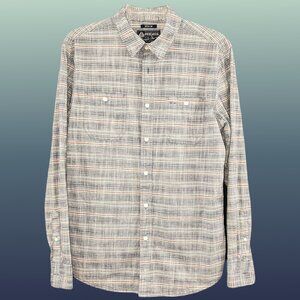 American Rag - Men's Striped White, Blue, Red LS Button-Down - Med